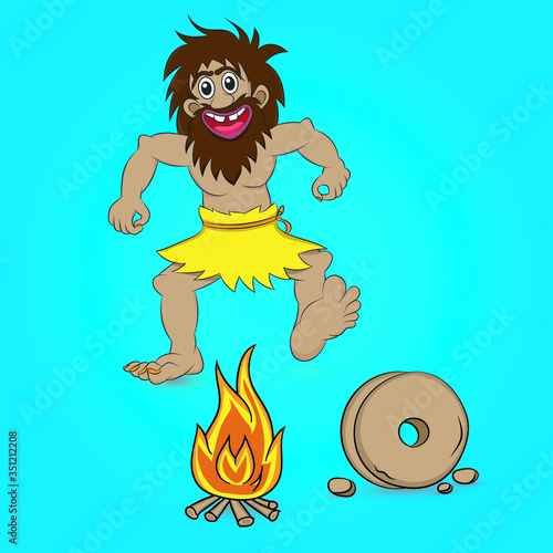 Ancient Man when discovered fire and wheel