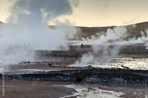 Tatio Geysers early morning at San Pedro de Atacama, Antofagasta 