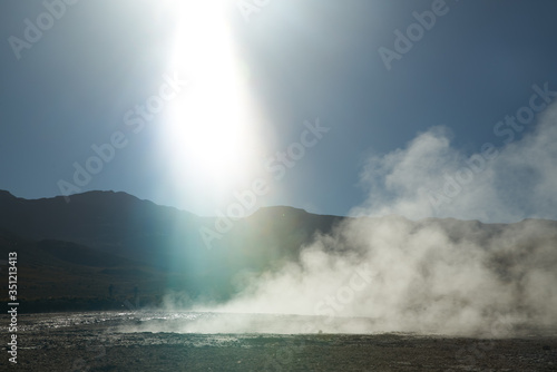 Tatio Geysers early morning at San Pedro de Atacama, Antofagasta 