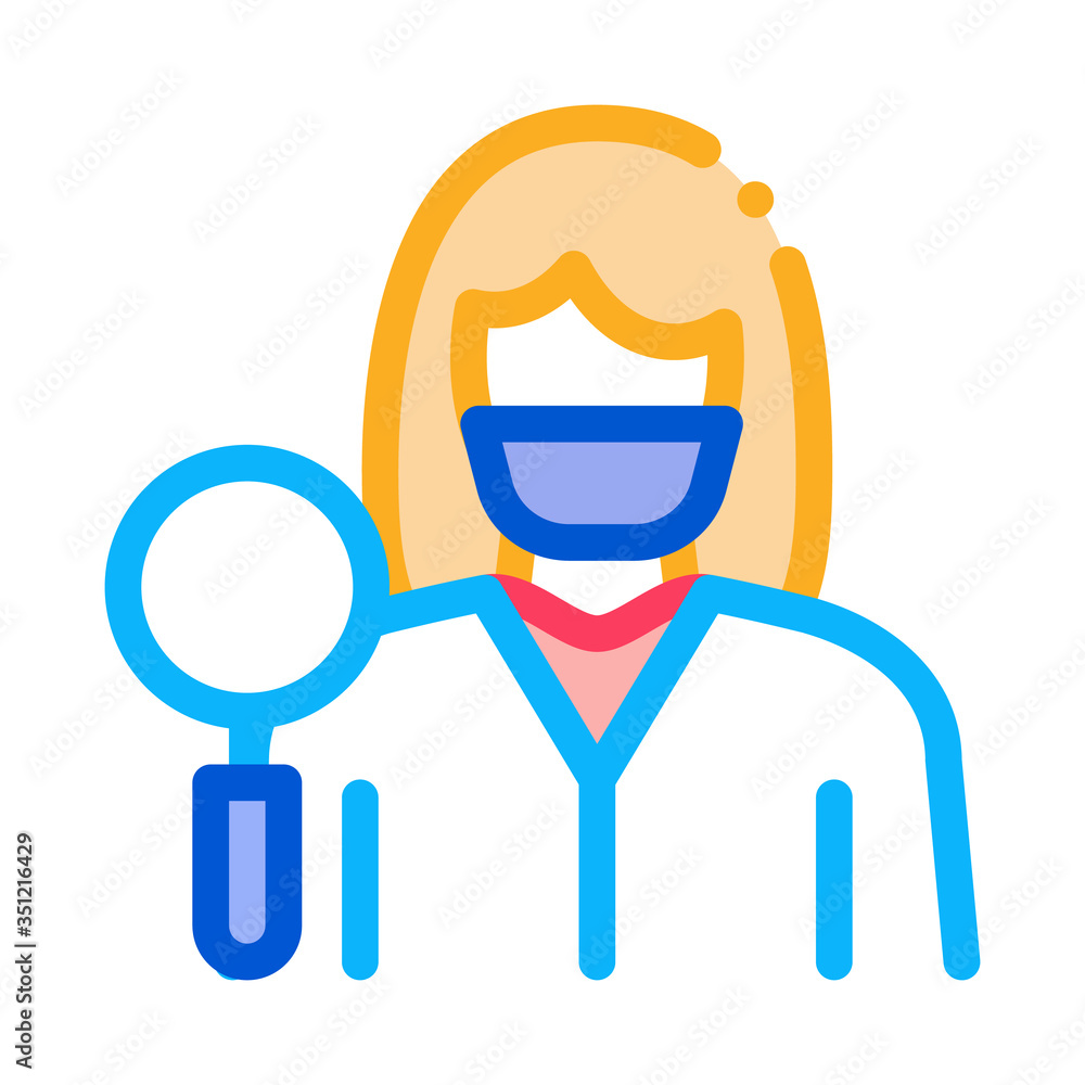 researcher dermatologist doctor icon vector. researcher dermatologist doctor sign. color symbol illustration researcher dermatologist doctor icon vector. researcher dermatologist doctor sign. color symbol illustration