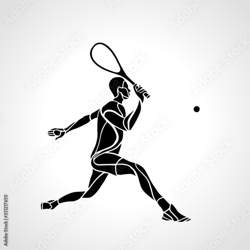 Squash player creative abstract silhouette vector eps10