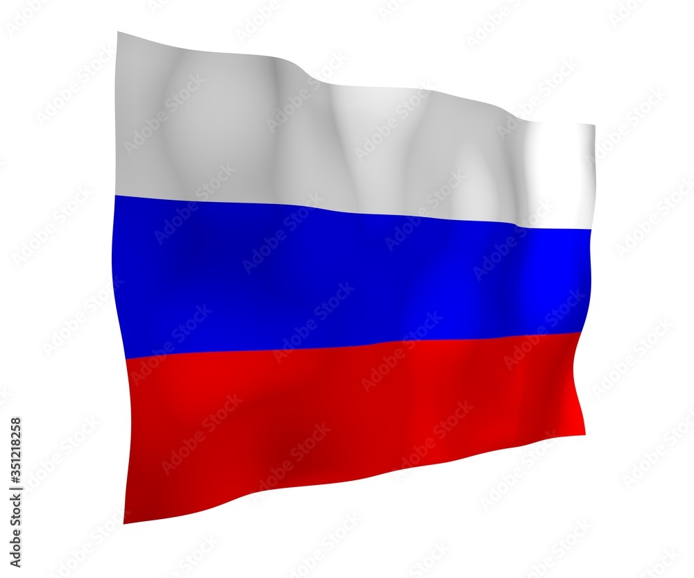 Waving flag of the Russian Federation. The National. State symbol of the Russia. 3D illustration Waving flag of the Russian Federation. The National. State symbol of the Russia. 3D illustration