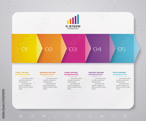 teps simple&editable process chart infographics element. EPS 10.	