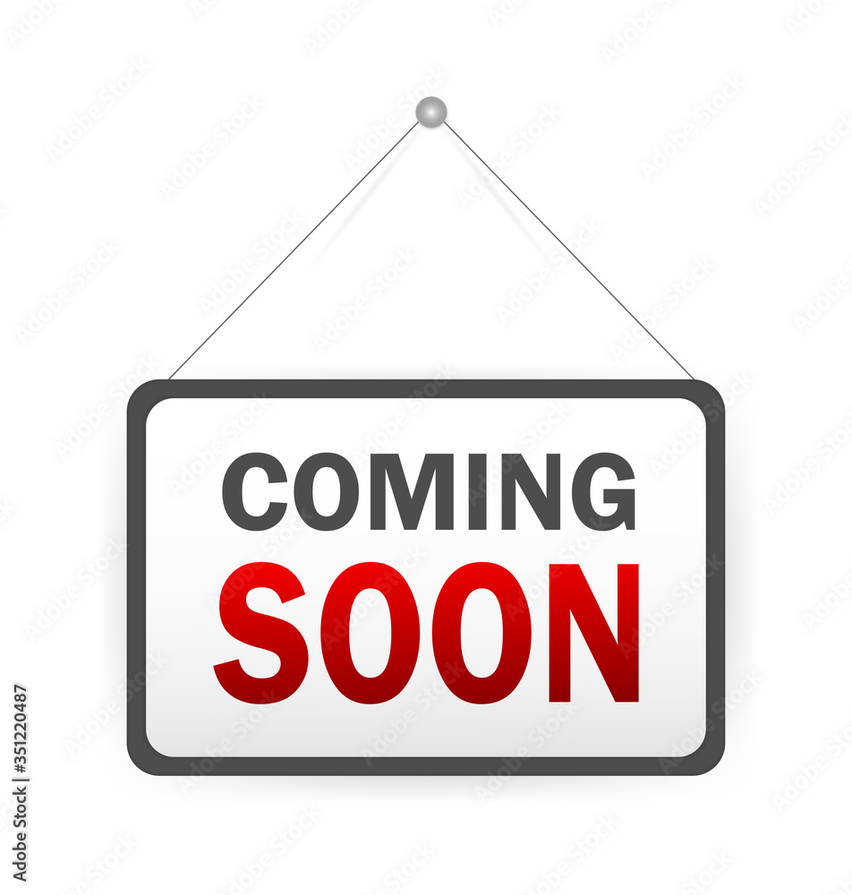 Coming soon for web promotion design. Vector web banner. Graphic element vector. Coming soon for web promotion design. Vector web banner. Graphic element vector.