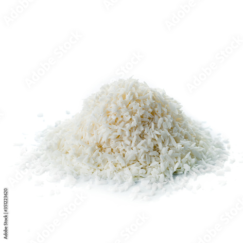 coconut flakes isolated on white background
