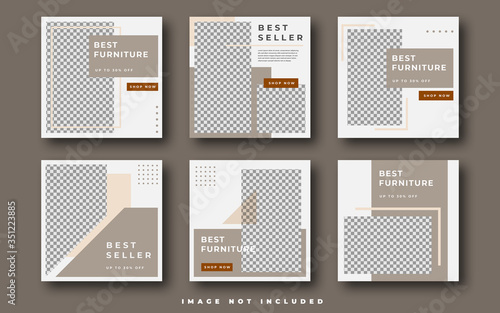 Fashion sale for social media feed template. Social media template vector illustration. Promotion banner template