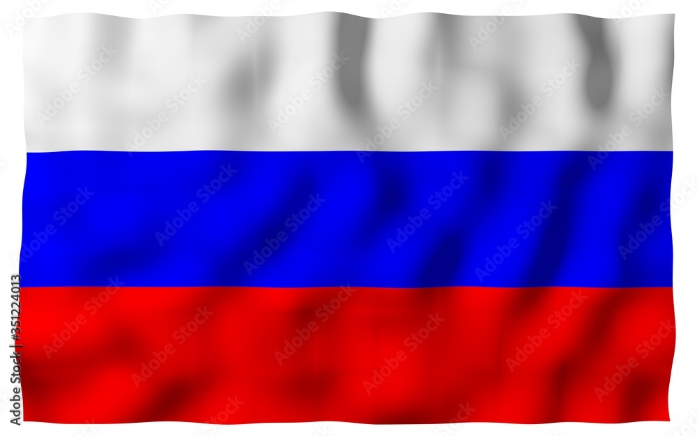 Waving flag of the Russian Federation. The National. State symbol of the Russia. 3D illustration Waving flag of the Russian Federation. The National. State symbol of the Russia. 3D illustration