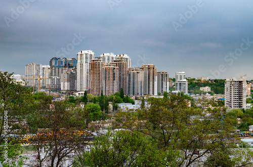 modern architecture of the big city  on a warm day  beautiful cityscape  Kiev  Ukraine