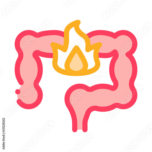 heartburn stomach icon vector. heartburn stomach sign. color symbol illustration