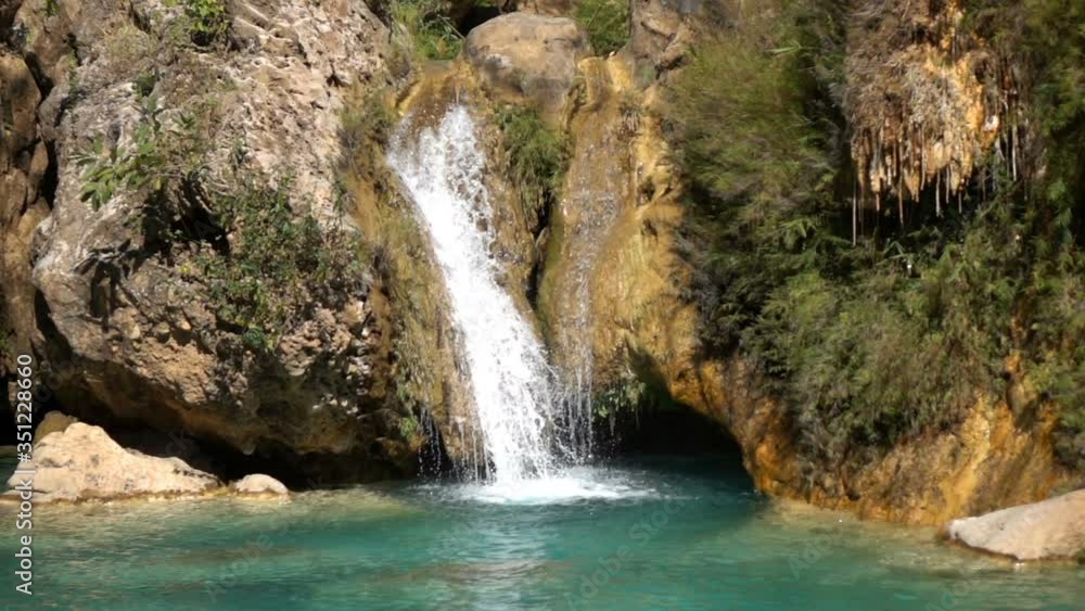 Beautiful waterfall in Thailand, slow motion Beautiful waterfall in Thailand, slow motion