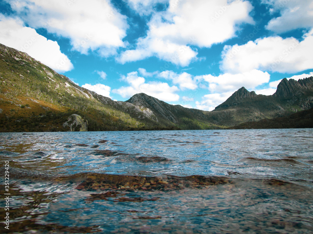 Dove Lake was formed by glaciation like several other lakes in the region. Suitable to illustrate geography books or dream interpretation about seeing a lake in one's dream