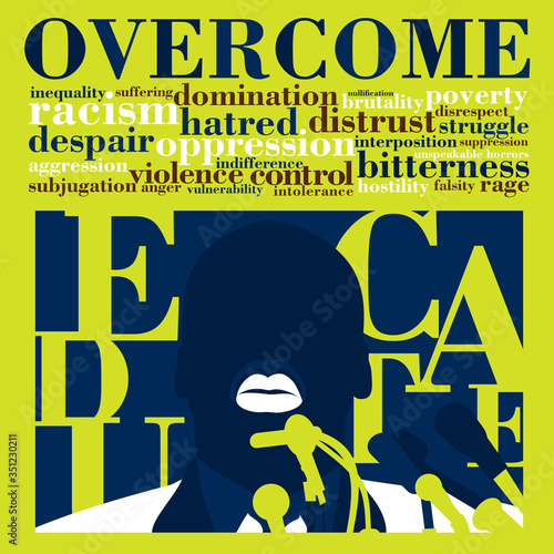 Poster design on Civil Rights movement with a speech given by the great activist