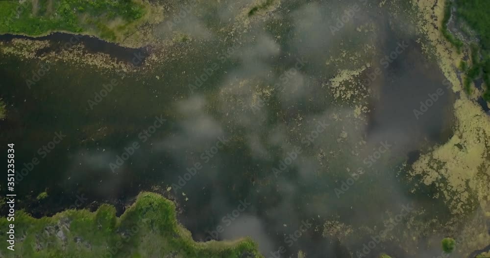 Beautiful marsh land seen from aerial birds eye view Beautiful marsh land seen from aerial birds eye view