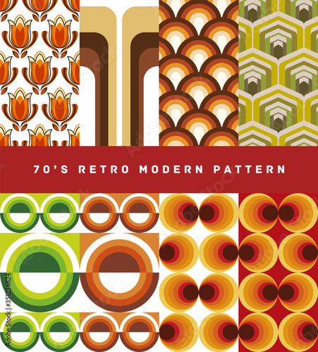 [70's retro modern pattern set] vector icons
