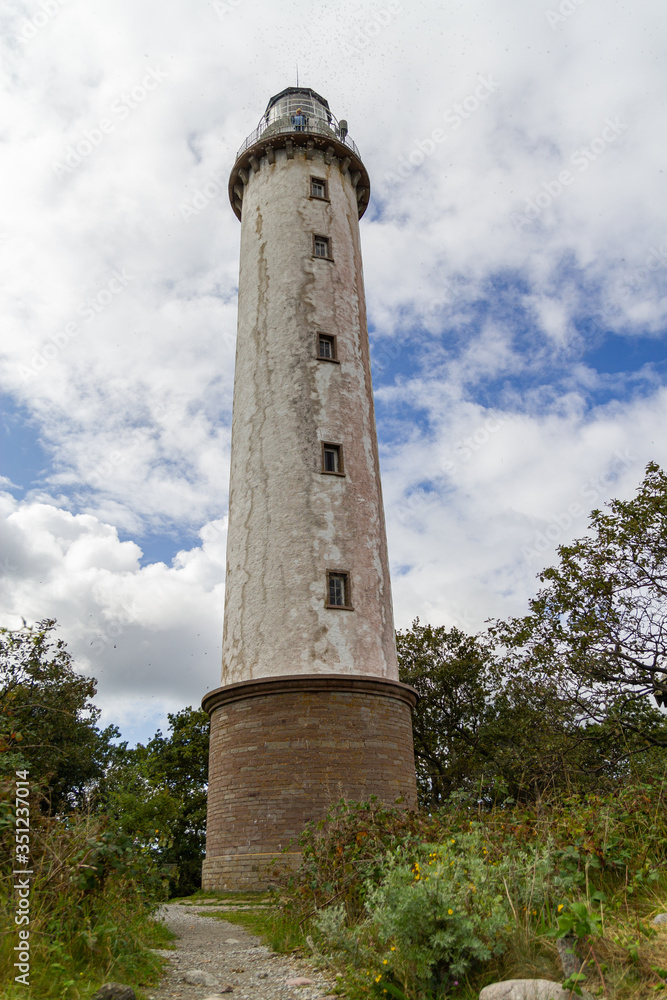 An old white beacon, lighthouse, sightseeing