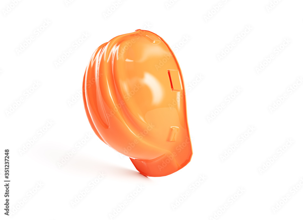yellow construction helmet. 3d rendering on white background yellow construction helmet. 3d rendering on white background