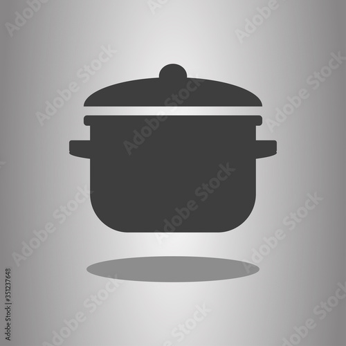 Pot simple icon vector with shadow. Flat desing