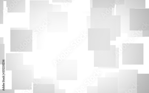 White abstract background. Misty backdrop with grey squares. 3D illustration