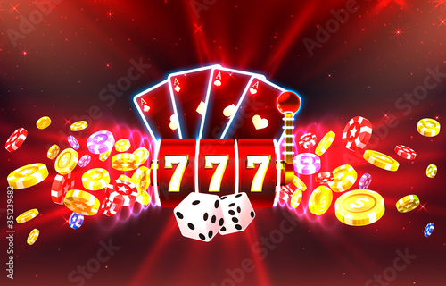 Jackpot casino coin, cash machine play now. Vector