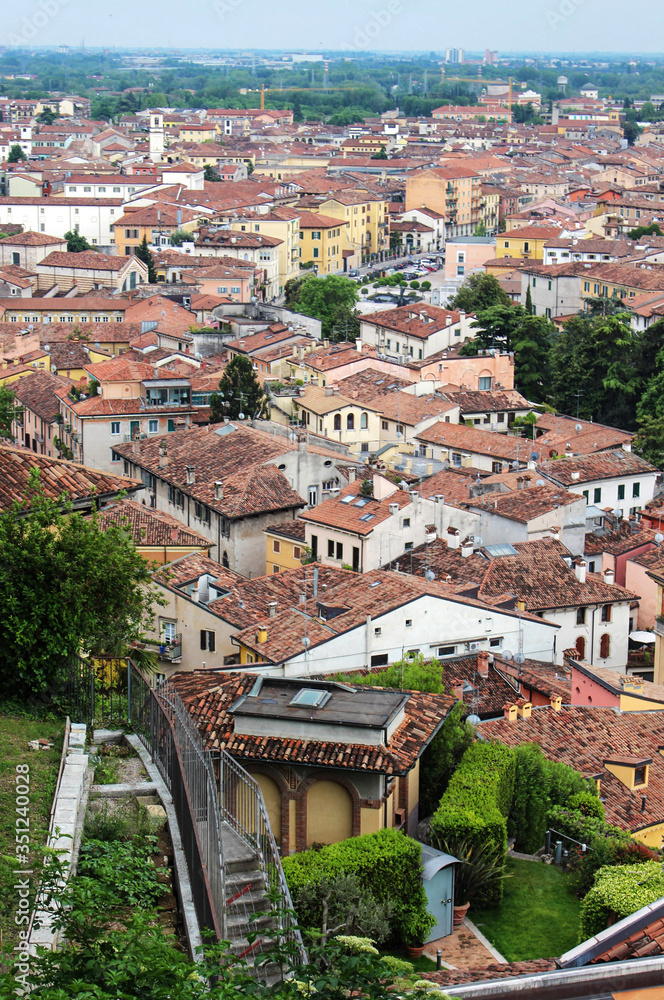 Panorama widok na architektury Werony co we Włoszech