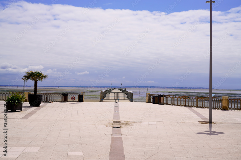square and pier of Andernos-les-Bains in gironde France