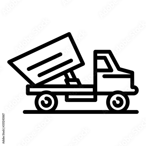 Local tipper icon. Outline local tipper vector icon for web design isolated on white background