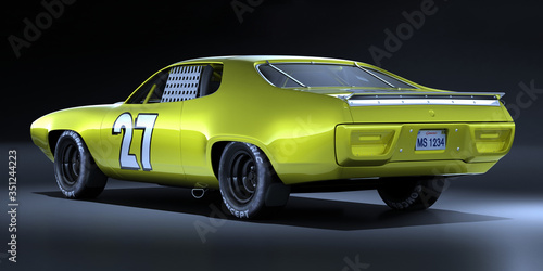 3D rendering of a brand-less generic car in studio environment