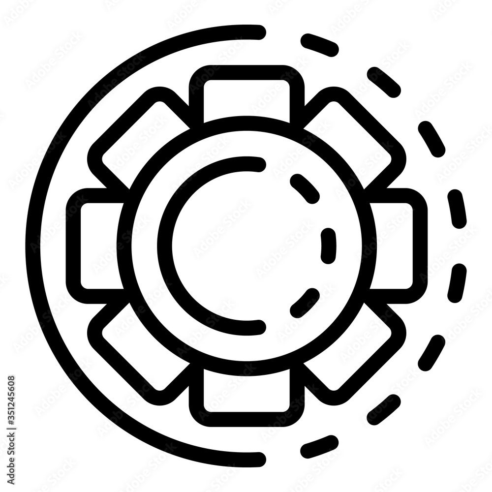 Gear market icon. Outline gear market vector icon for web design isolated on white background Gear market icon. Outline gear market vector icon for web design isolated on white background