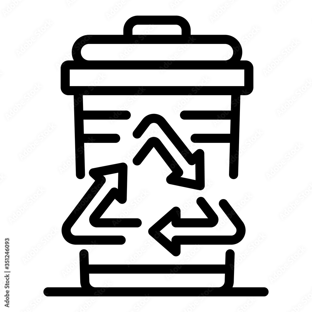 Eco recycle coffee cup icon. Outline eco recycle coffee cup vector icon for web design isolated on white background Eco recycle coffee cup icon. Outline eco recycle coffee cup vector icon for web design isolated on white background