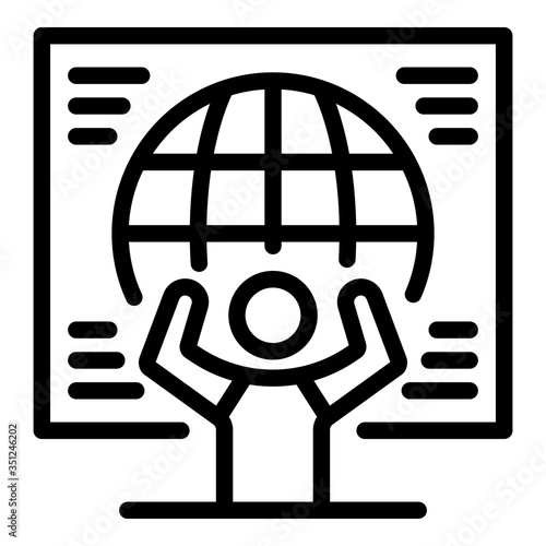 Global ecologist icon. Outline global ecologist vector icon for web design isolated on white background
