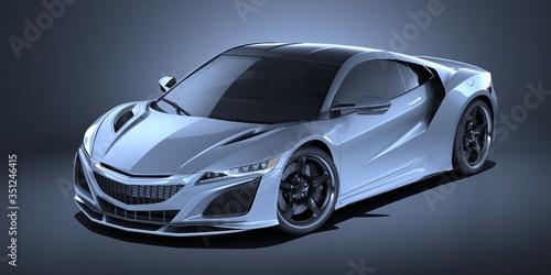 3D rendering of a brand-less generic concept car in studio environment © Andrus Ciprian