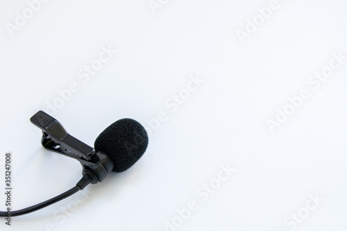 lapel microphone on a white background