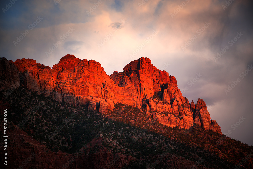 Zion at sunset