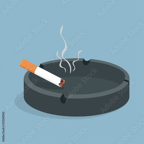 Cigarette with smokes cigarettes in ashtray