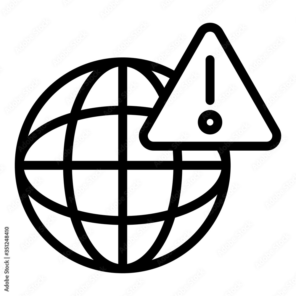 Biohazard earth icon. Outline biohazard earth vector icon for web design isolated on white background Biohazard earth icon. Outline biohazard earth vector icon for web design isolated on white background