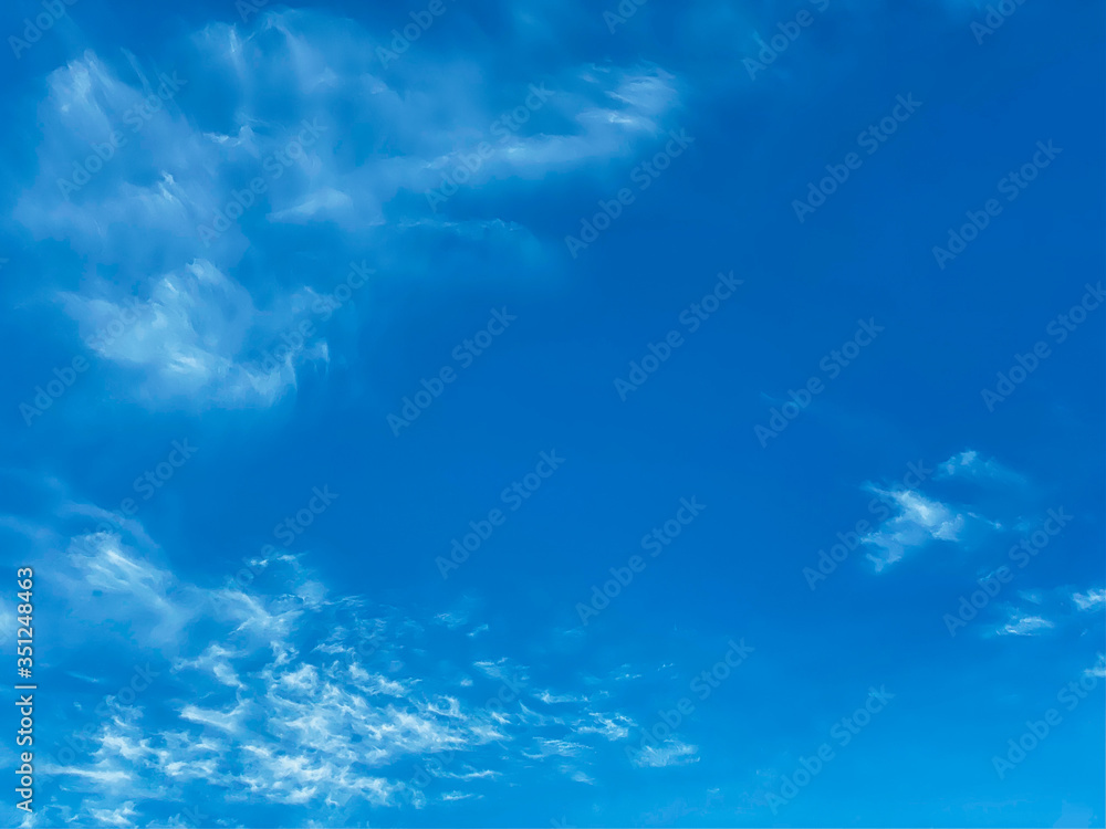 Blue sky with white clouds background. Clear sunny day