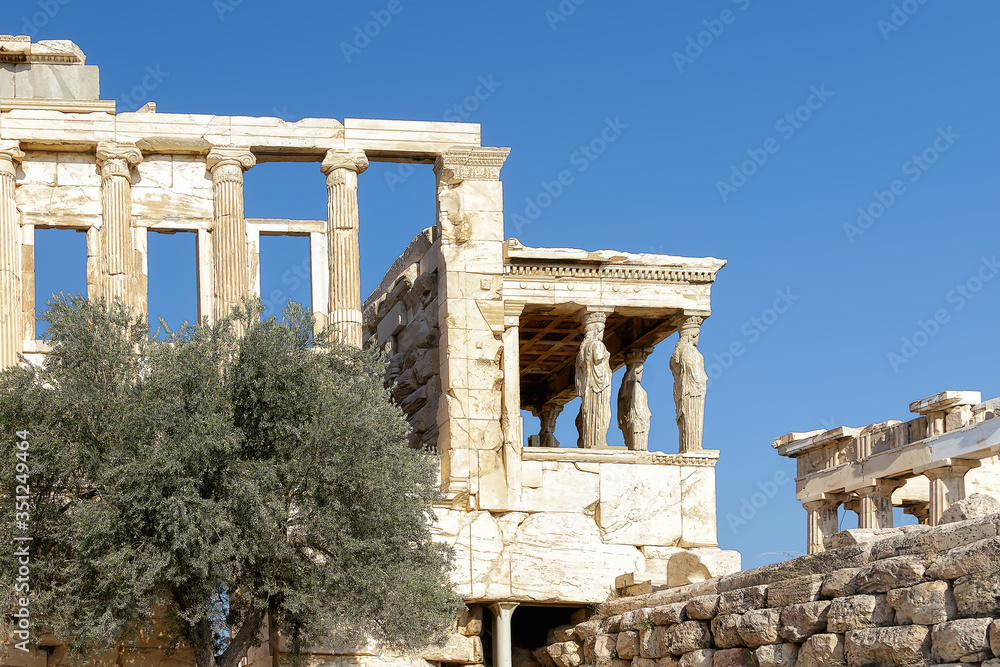 Erechtheion - an ancient Greek temple in Acropolis of Athens in Greece. Erechtheion - an ancient Greek temple in Acropolis of Athens in Greece.