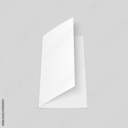 Blank half fold brochure mock up. Flyer or booklet template.