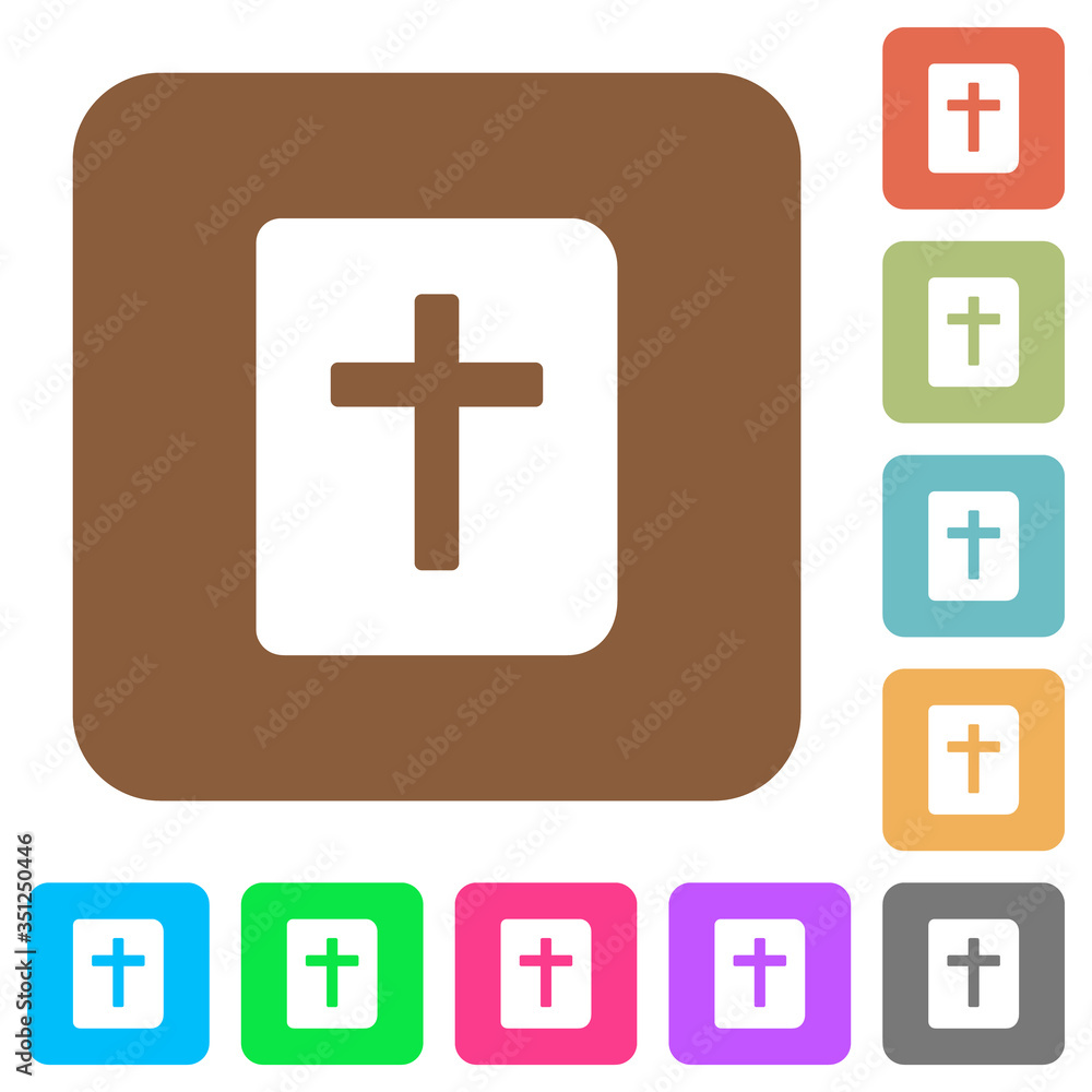 Holy bible rounded square flat icons Holy bible rounded square flat icons