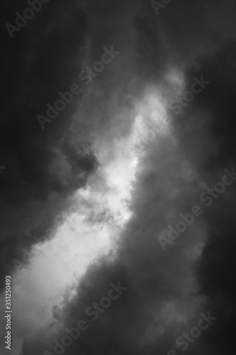 Dark sky and black clouds before heavy rain. can be used for background
