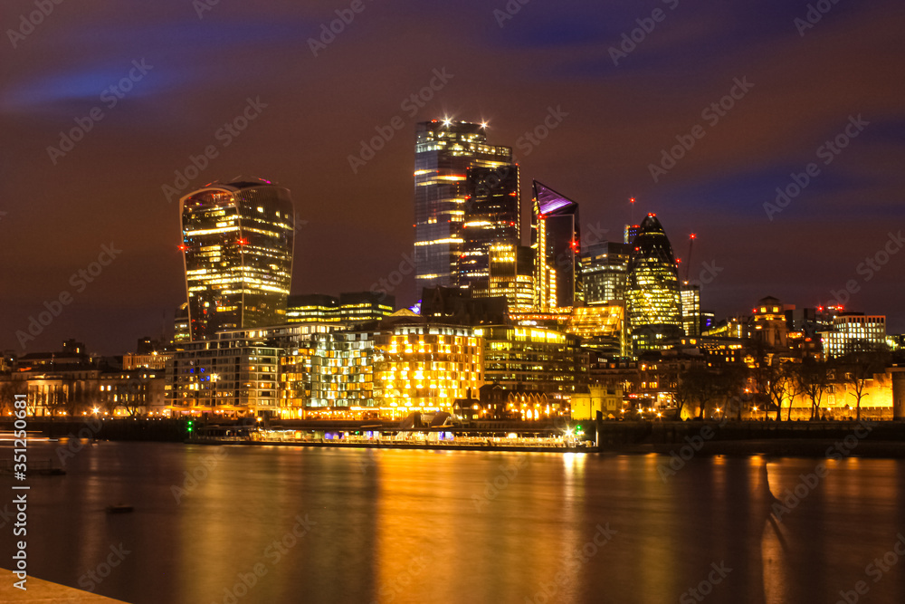 Night view of the City of London