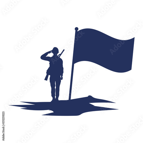 soldier saluting figure silhouette icon
