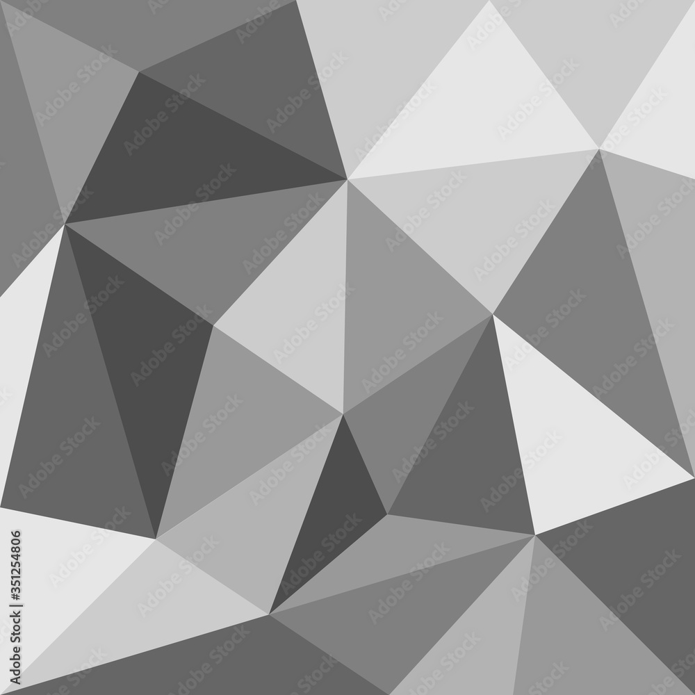 Fototapeta premium Grey triangle vector background or seamless pattern. Geometric mosaic card document template. Hipster flat surface design aztec chevron zigzag print.