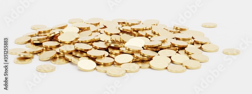 Realistic 3D Render of Pile of Coins