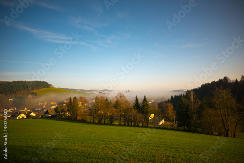 moody landscape in the hills of Winterberg germany 