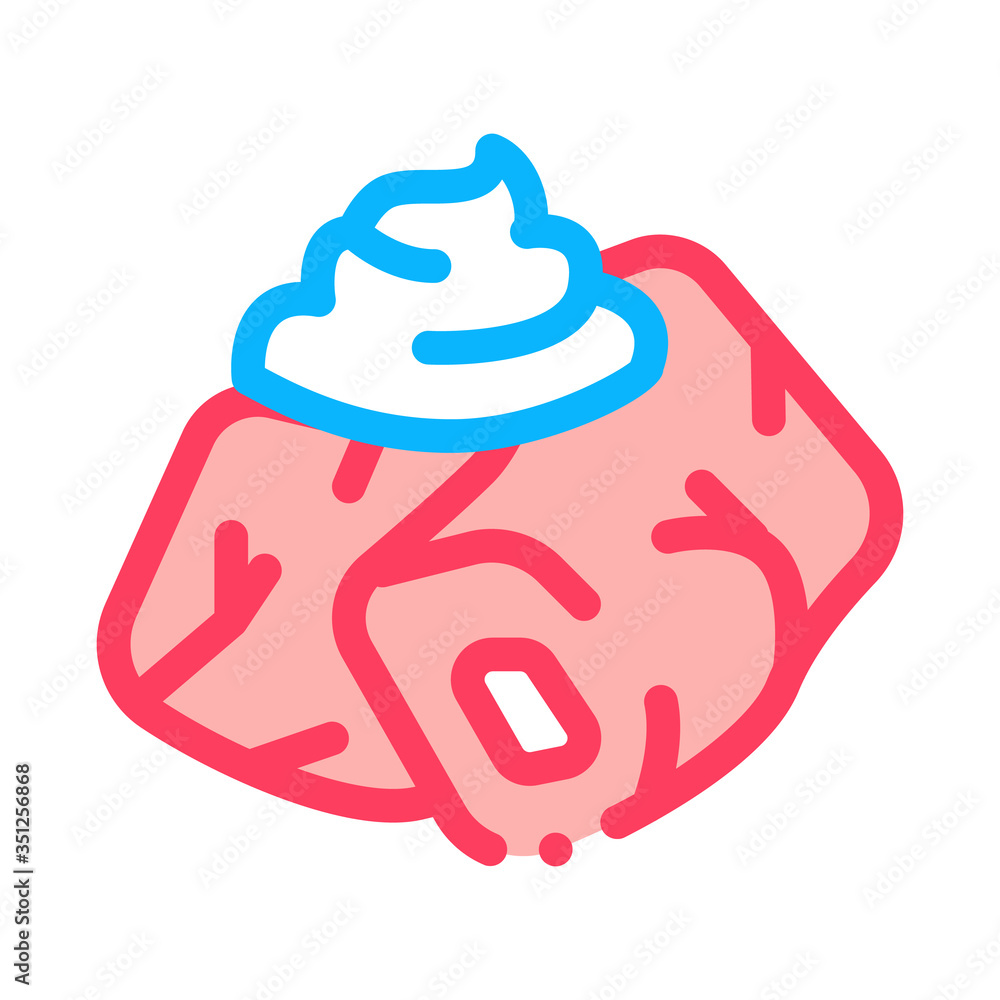 pieces of meat with mayonnaise seasoning icon vector. pieces of meat with mayonnaise seasoning sign. color symbol illustration pieces of meat with mayonnaise seasoning icon vector. pieces of meat with mayonnaise seasoning sign. color symbol illustration