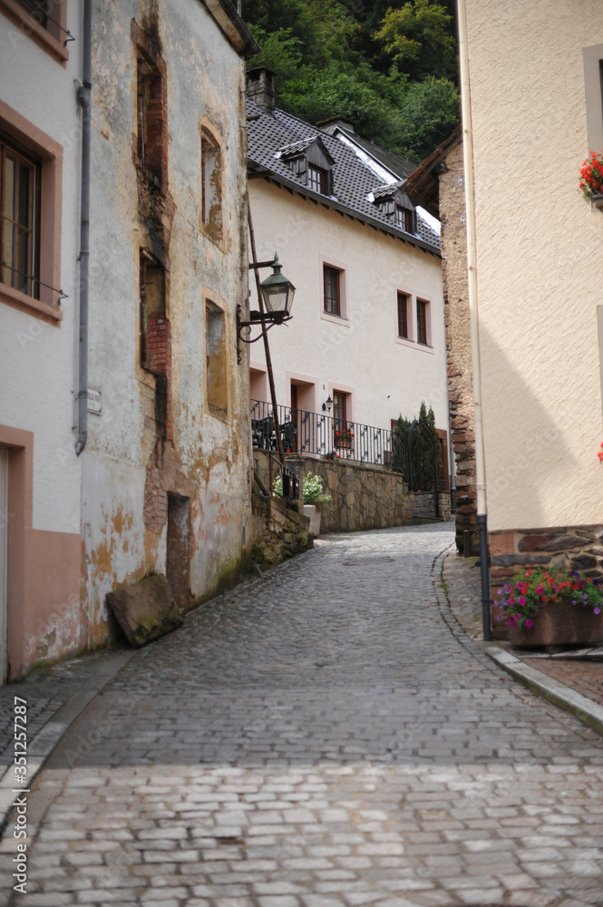 streetview of an old french medieval village