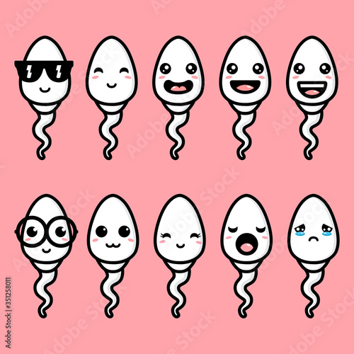Design vector set of cute sperm photo