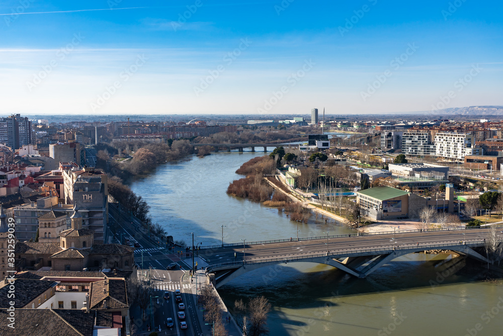 Naklejka premium Basilica de Nuestra Señora del Pilar Cathedral in Zaragoza, Spain.