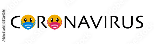 Coronavirus, Smileys Mundschutz blau rosa